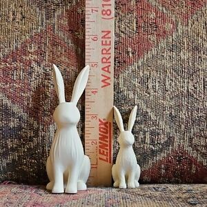 Sand Color 3D printed Rabbit Figurines - Set of 2